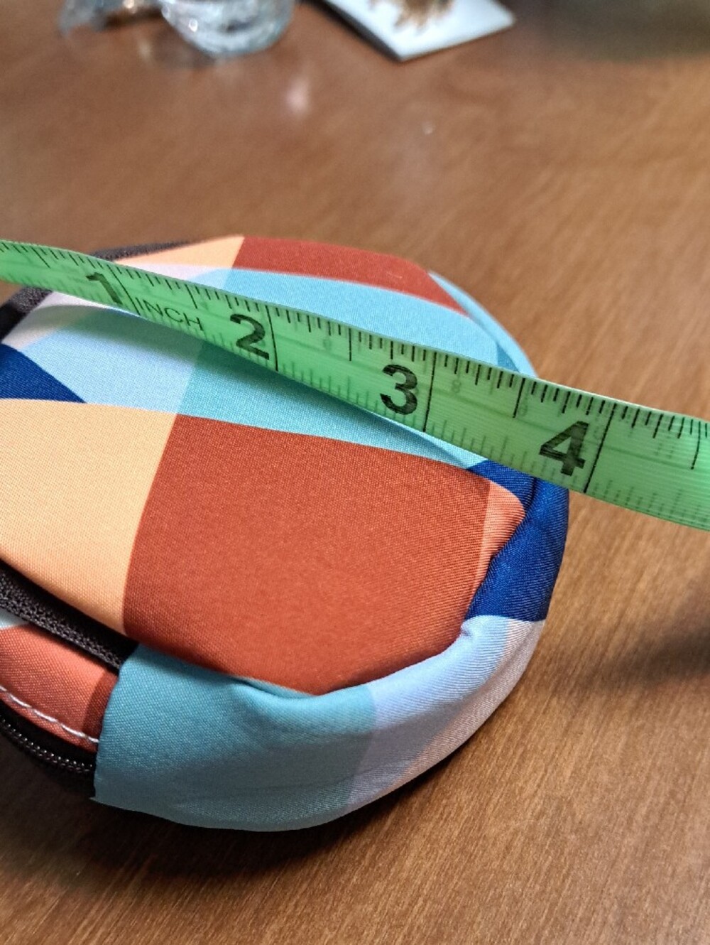 Patchwork Cat Coin Purse - Blue & Peach NWOT - Picture 4 of 5